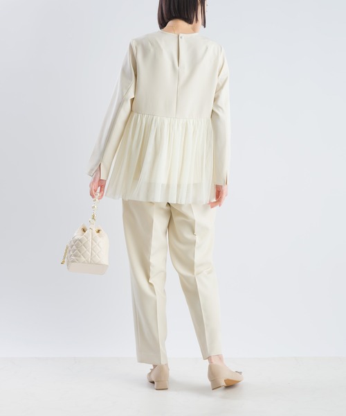 PICCIN（ピッチン）の「【セットアップ可能】ツインクロスペプラムチュールブラウス（シャツ/ブラウス・レディース・ベージュ/ブラック・M）」の10枚目の写真