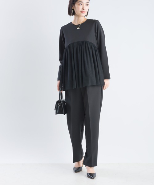 PICCIN（ピッチン）の「【セットアップ可能】ツインクロスペプラムチュールブラウス（シャツ/ブラウス・レディース・ベージュ/ブラック・M）」の13枚目の写真