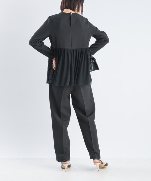 PICCIN（ピッチン）の「【セットアップ可能】ツインクロスペプラムチュールブラウス（シャツ/ブラウス・レディース・ベージュ/ブラック・M）」の14枚目の写真