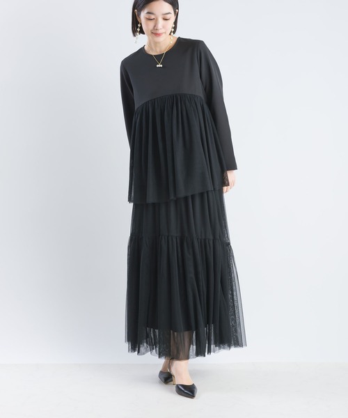 PICCIN（ピッチン）の「【セットアップ可能】ツインクロスペプラムチュールブラウス（シャツ/ブラウス・レディース・ベージュ/ブラック・M）」の15枚目の写真