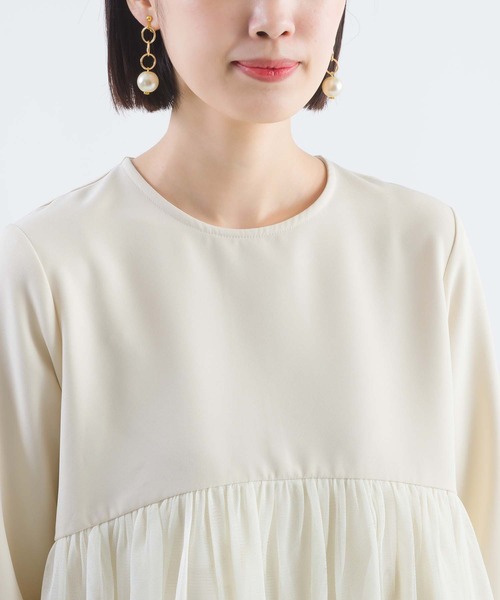 PICCIN（ピッチン）の「【セットアップ可能】ツインクロスペプラムチュールブラウス（シャツ/ブラウス・レディース・ベージュ/ブラック・M）」の19枚目の写真