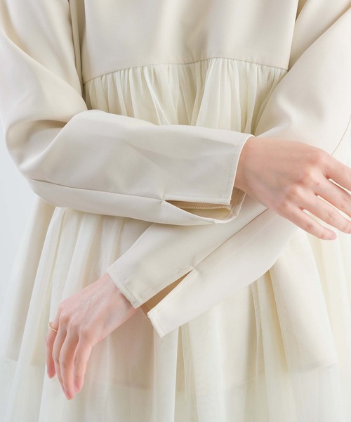 PICCIN（ピッチン）の「【セットアップ可能】ツインクロスペプラムチュールブラウス（シャツ/ブラウス・レディース・ベージュ/ブラック・M）」の20枚目の写真