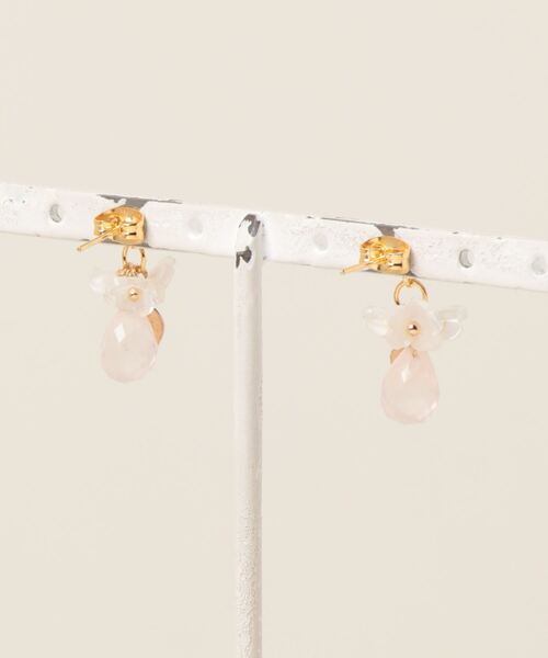 tone(トーン)の「【SHAHA】《SHAHA》天然石/サージカルステンレス/スタッドピアス/揺れるタイプ(MA)(ピアス(両耳用)・レディース・ピンク/ライトピンク・FREE)」の9枚目の写真