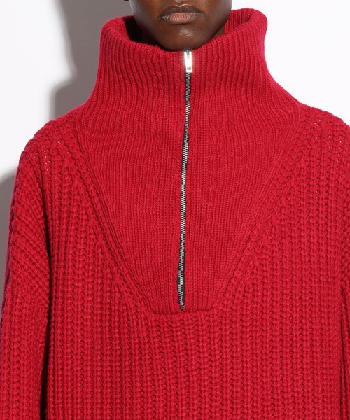 HARE（ハレ）の「OVERハーフジップニット(HARE)（ニット/セーター・メンズ・ブラック/レッド/パープル・FREE）」の14枚目の写真