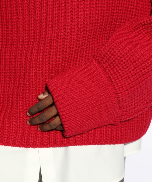 HARE（ハレ）の「OVERハーフジップニット(HARE)（ニット/セーター・メンズ・ブラック/レッド/パープル・FREE）」の16枚目の写真