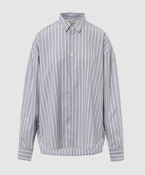 STUDIO.R330(ステュディオ アール スリーサーティー)の「STRIPED SHIRT - BOYFRIEND FIT(シャツ/ブラウス・レディース・グレー/ホワイト/ネイビー・M)」の3枚目の写真