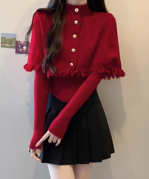 Miniministore(ミニミニストア)の「アンサンブルニット 2点セットアップ韓国(ニット/セーター・レディース・ブラック/ワインレッド/アイボリー/ホワイト・フリー)」の4枚目の写真