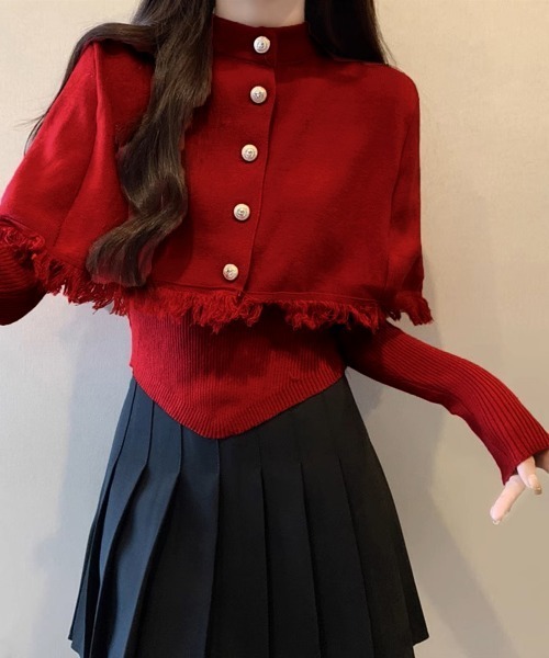 Miniministore(ミニミニストア)の「アンサンブルニット 2点セットアップ韓国(ニット/セーター・レディース・ブラック/ワインレッド/アイボリー/ホワイト・フリー)」の13枚目の写真