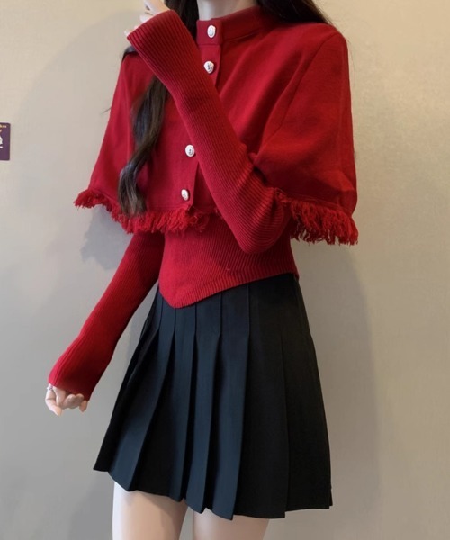 Miniministore(ミニミニストア)の「アンサンブルニット 2点セットアップ韓国(ニット/セーター・レディース・ブラック/ワインレッド/アイボリー/ホワイト・フリー)」の14枚目の写真