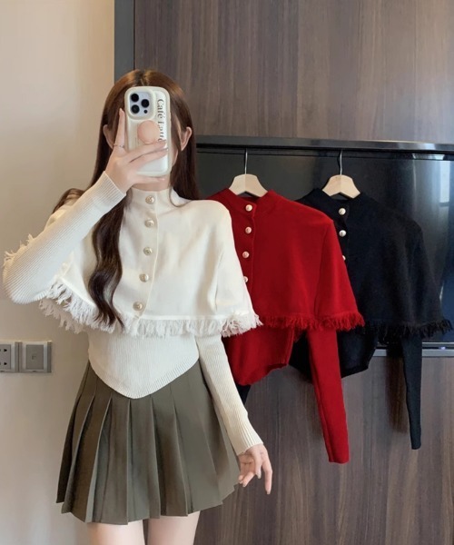 Miniministore(ミニミニストア)の「アンサンブルニット 2点セットアップ韓国(ニット/セーター・レディース・ブラック/ワインレッド/アイボリー/ホワイト・フリー)」の15枚目の写真