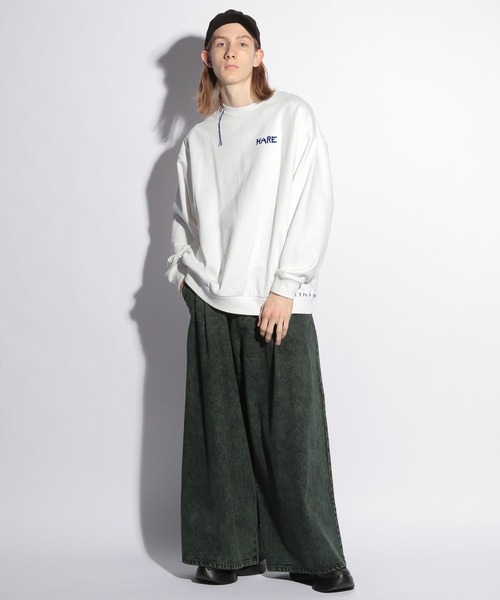 HARE（ハレ）の「ハンドステッチHAREロゴスウェット(HARE)（スウェット・メンズ・ブラック/ホワイト/グレー・FREE）」の4枚目の写真