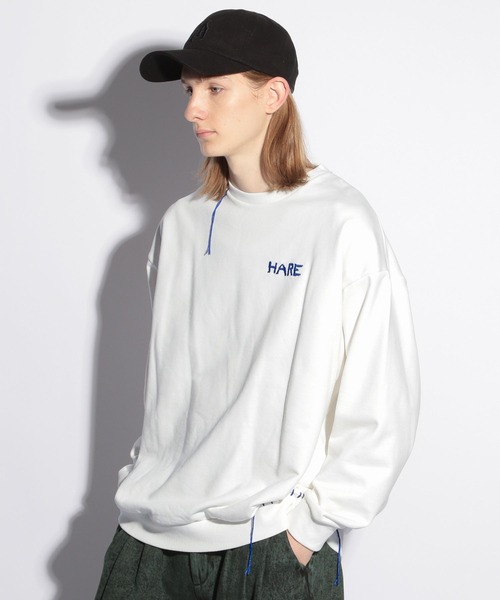 HARE（ハレ）の「ハンドステッチHAREロゴスウェット(HARE)（スウェット・メンズ・ブラック/ホワイト/グレー・FREE）」の5枚目の写真