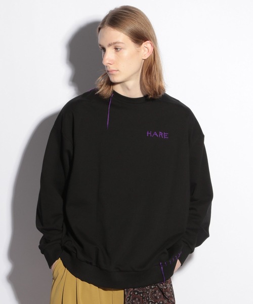 HARE（ハレ）の「ハンドステッチHAREロゴスウェット(HARE)（スウェット・メンズ・ブラック/ホワイト/グレー・FREE）」の7枚目の写真