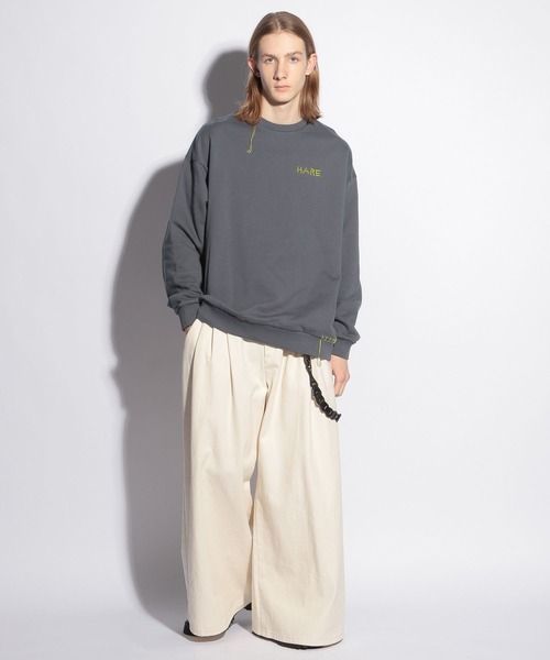 HARE（ハレ）の「ハンドステッチHAREロゴスウェット(HARE)（スウェット・メンズ・ブラック/ホワイト/グレー・FREE）」の8枚目の写真