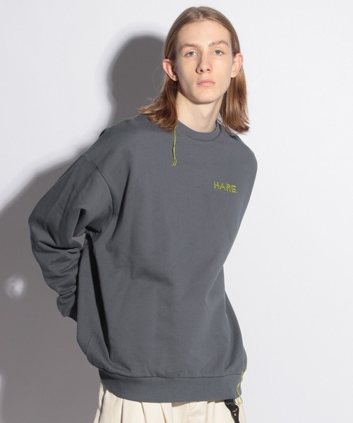 HARE（ハレ）の「ハンドステッチHAREロゴスウェット(HARE)（スウェット・メンズ・ブラック/ホワイト/グレー・FREE）」の9枚目の写真