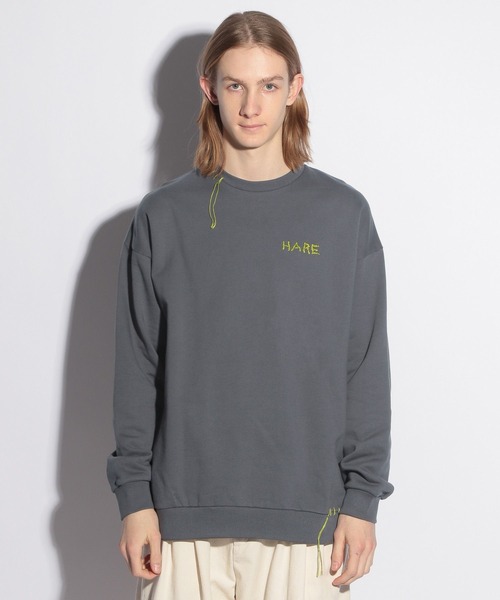 HARE（ハレ）の「ハンドステッチHAREロゴスウェット(HARE)（スウェット・メンズ・ブラック/ホワイト/グレー・FREE）」の10枚目の写真