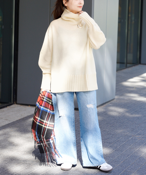 JOURNAL STANDARD（ジャーナルスタンダード）の「ウールカシミヤホールガーメントタートル（ニット/セーター・レディース・ブルー系その他/ブラック/ホワイト/ピンク・FREE）」の16枚目の写真