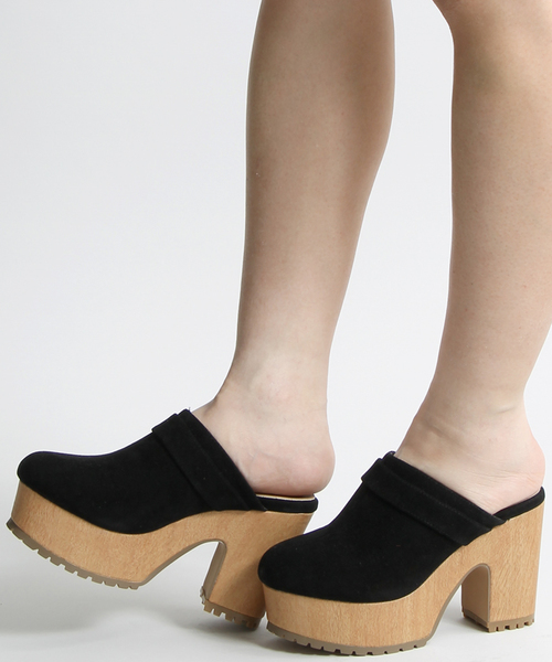 WEGO（ウィゴー）の「WEGO/サボサンダル（サンダル・レディース・ブラック/キャメル・MEDIUM/LARGE）」の2枚目の写真