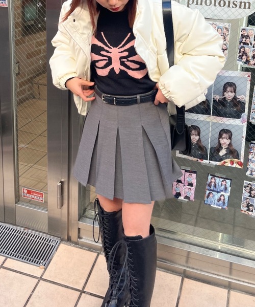 nemne store（ネンネストア）の「【Nefilim】バタフライショートニット（ニット/セーター・レディース・ベージュ/ブラック・フリー）」の15枚目の写真