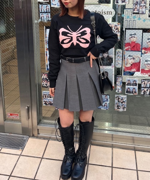 nemne store（ネンネストア）の「【Nefilim】バタフライショートニット（ニット/セーター・レディース・ベージュ/ブラック・フリー）」の13枚目の写真