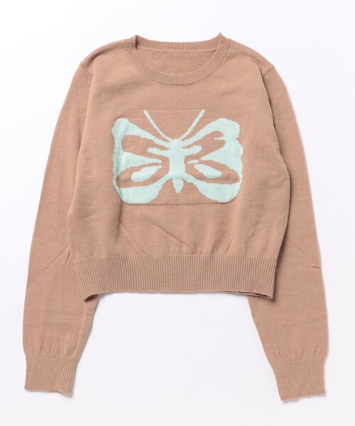 nemne store（ネンネストア）の「【Nefilim】バタフライショートニット（ニット/セーター・レディース・ベージュ/ブラック・フリー）」の18枚目の写真