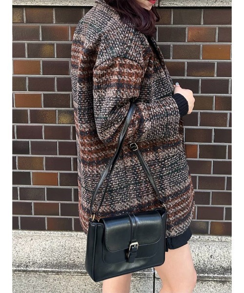 Miniministore（ミニミニストア）の「チェック柄 チェスターコート レディース（トレンチコート・レディース・ネイビー/ブラウン・FREE）」の17枚目の写真