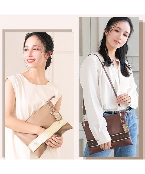 Clelia(クレリア)の「【Serena/セレーナ】2way縦型サコッシュ(ショルダーバッグ・レディース・ブラウン/ブラック/ベージュ/ダークブラウン・ONE SIZE)」の7枚目の写真