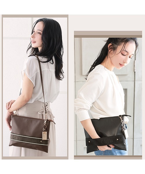 Clelia(クレリア)の「【Serena/セレーナ】2way縦型サコッシュ(ショルダーバッグ・レディース・ブラウン/ブラック/ベージュ/ダークブラウン・ONE SIZE)」の8枚目の写真