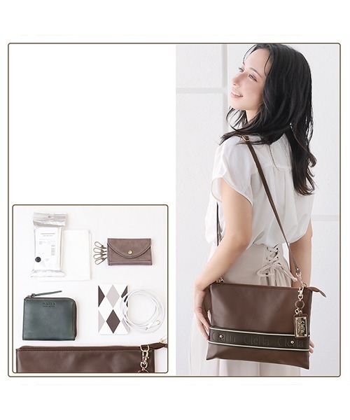 Clelia(クレリア)の「【Serena/セレーナ】2way縦型サコッシュ(ショルダーバッグ・レディース・ブラウン/ブラック/ベージュ/ダークブラウン・ONE SIZE)」の14枚目の写真