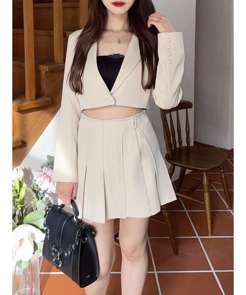 EATME(イートミー)の「プリーツラップミニスカート(セットアップ可能)(スカート・レディース・ブラック/グレー/イエロー/ブルー・SMALL/MEDIUM)」の22枚目の写真