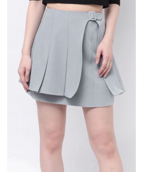 EATME(イートミー)の「プリーツラップミニスカート(セットアップ可能)(スカート・レディース・ブラック/グレー/イエロー/ブルー・SMALL/MEDIUM)」の14枚目の写真