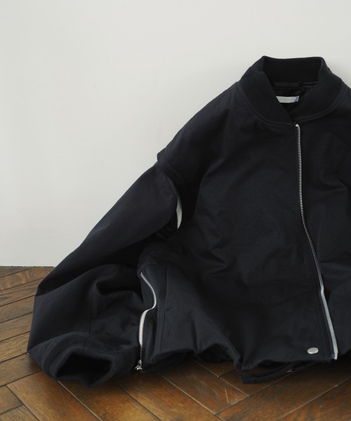 ジャケット・アウター WYM DETACHABLE NYLON GABA FLIGHT BLOUSON WYM LIDNM（ウィム バイ リドム）の「DETACHABLE NYLON GABA