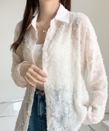 シアーフラワージャガードオーバーシャツ