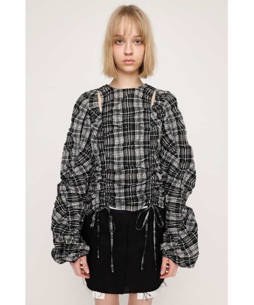 SLY(スライ)の「CUT OUT VOLUME SLEEVE TOPS カット アウト ボリューム スリーブ トップス(シャツ/ブラウス・レディース・マルチ/ブラック系その他2・FREE)」の3枚目の写真