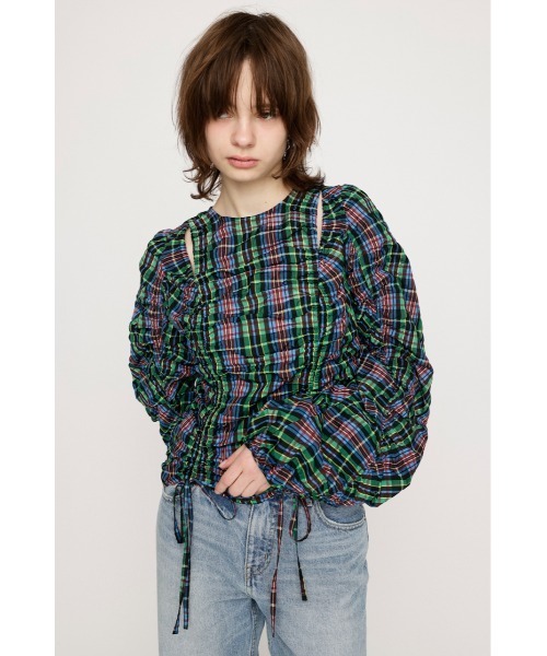 SLY CUT OUT VOLUME SLEEVE トップス SLY（スライ）の「CUT OUT VOLUME SLEEVE TOPS カット アウト
