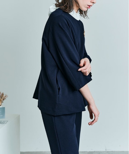 kirakiraShop(キラキラショップ)の「ストレッチ スーツ セットアップ(スーツセット・レディース・ブラック/ライトベージュ/ネイビー/グレー・S-M/M-L)」の10枚目の写真