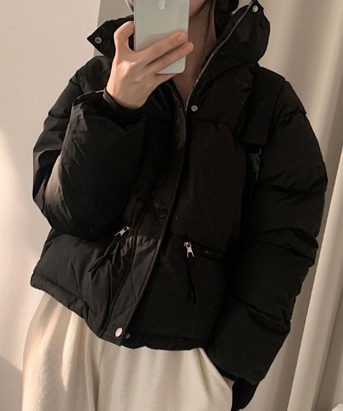 【セール】軽くてあたたか中綿ダウンショートジャケット（ダウンジャケット/コート）｜VIVID LADY（ビビッドレディー）