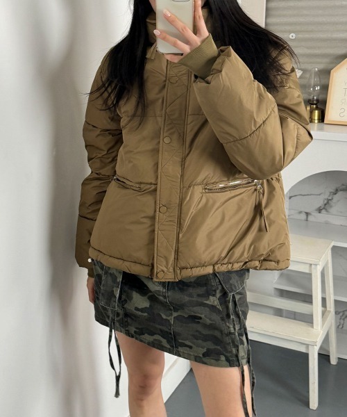 【セール】軽くてあたたか中綿ダウンショートジャケット（ダウンジャケット/コート）｜VIVID LADY（ビビッドレディー）