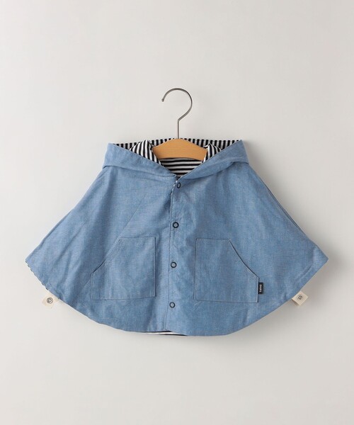 SHIPS(シップス)の「SHIPS KIDS:ボーダー リバーシブル マント(ポンチョ・キッズ・ネイビー・ONE SIZE)」の3枚目の写真