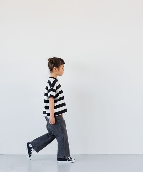 LOWRYS FARM（ローリーズファーム）の「ＵＳＡフトボーダーTシャツＳＳ＊　104008（Tシャツ/カットソー・キッズ・ブラウン/パープル/チャコールグレー/ブラック・110cm/120cm/130cm/140cm/150cm）」の21枚目の写真