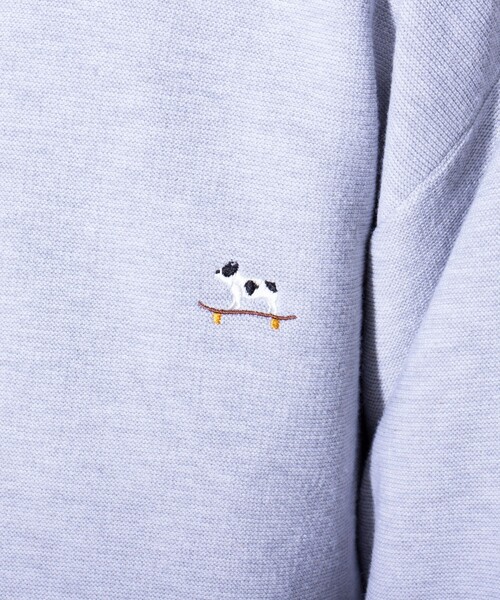 GLOSTER(グロスター)の「【GLOSTER/グロスター】フレンチブルドッグ刺繍 クルーネックカーディガン(カーディガン/ボレロ・メンズ・ネイビー/ライトグレー/レンガ・M/L/S)」の8枚目の写真