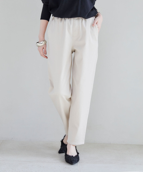 CROSS FUNCTION(クロスファンクション)の「《ストレッチ・ウォッシャブル》エブ楽ストレッチイージーパンツ【CF/クロスファンクション】(その他パンツ・レディース・ベージュ/ネイビー/ライトイエロー/スモークピンク/アイボリー/カーキ・M/S/LL/L)」の3枚目の写真