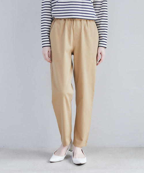 CROSS FUNCTION(クロスファンクション)の「《ストレッチ・ウォッシャブル》エブ楽ストレッチイージーパンツ【CF/クロスファンクション】(その他パンツ・レディース・ベージュ/ネイビー/ライトイエロー/スモークピンク/アイボリー/カーキ・M/S/LL/L)」の2枚目の写真