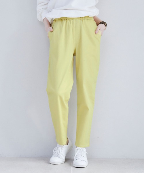 CROSS FUNCTION(クロスファンクション)の「《ストレッチ・ウォッシャブル》エブ楽ストレッチイージーパンツ【CF/クロスファンクション】(その他パンツ・レディース・ベージュ/ネイビー/ライトイエロー/スモークピンク/アイボリー/カーキ・M/S/LL/L)」の5枚目の写真