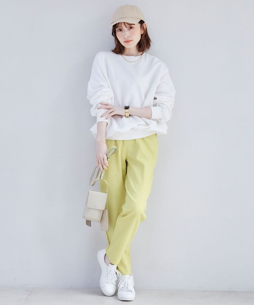 CROSS FUNCTION(クロスファンクション)の「《ストレッチ・ウォッシャブル》エブ楽ストレッチイージーパンツ【CF/クロスファンクション】(その他パンツ・レディース・ベージュ/ネイビー/ライトイエロー/スモークピンク/アイボリー/カーキ・M/S/LL/L)」の7枚目の写真