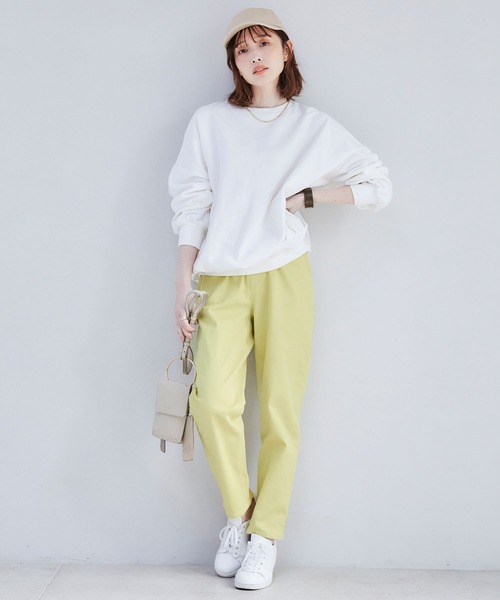 CROSS FUNCTION(クロスファンクション)の「《ストレッチ・ウォッシャブル》エブ楽ストレッチイージーパンツ【CF/クロスファンクション】(その他パンツ・レディース・ベージュ/ネイビー/ライトイエロー/スモークピンク/アイボリー/カーキ・M/S/LL/L)」の10枚目の写真