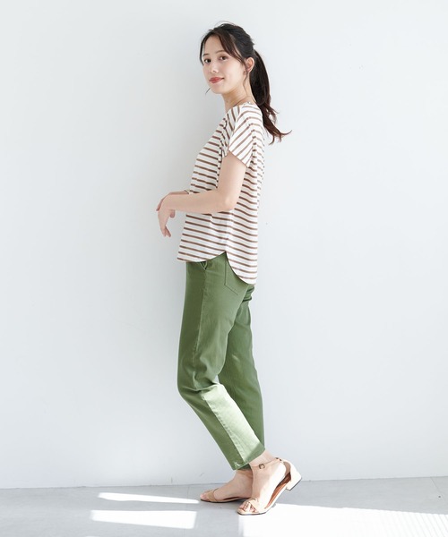 CROSS FUNCTION(クロスファンクション)の「《ストレッチ・ウォッシャブル》エブ楽ストレッチイージーパンツ【CF/クロスファンクション】(その他パンツ・レディース・ベージュ/ネイビー/ライトイエロー/スモークピンク/アイボリー/カーキ・M/S/LL/L)」の17枚目の写真