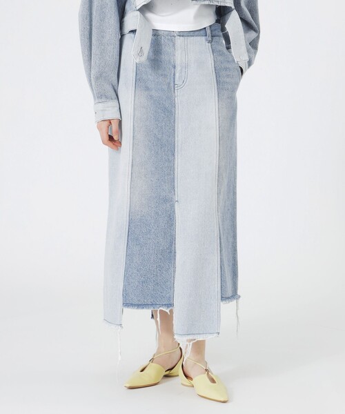 LOVELESS（ラブレス）の「パッチワークデニムスカート（デニムスカート・レディース・ライトグレー/ブルー系その他3・36/34）」の2枚目の写真