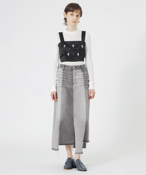 LOVELESS（ラブレス）の「パッチワークデニムスカート（デニムスカート・レディース・ライトグレー/ブルー系その他3・36/34）」の3枚目の写真