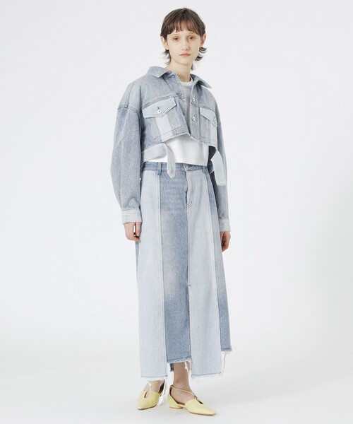 LOVELESS（ラブレス）の「パッチワークデニムスカート（デニムスカート・レディース・ライトグレー/ブルー系その他3・36/34）」の5枚目の写真